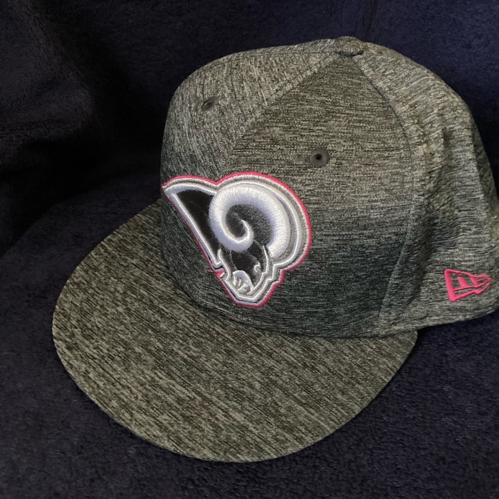 New Era Heathered Cap with Silver and Pink Logo